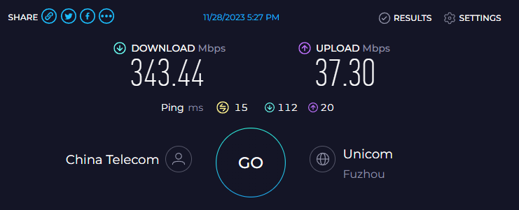 Speedtest-result