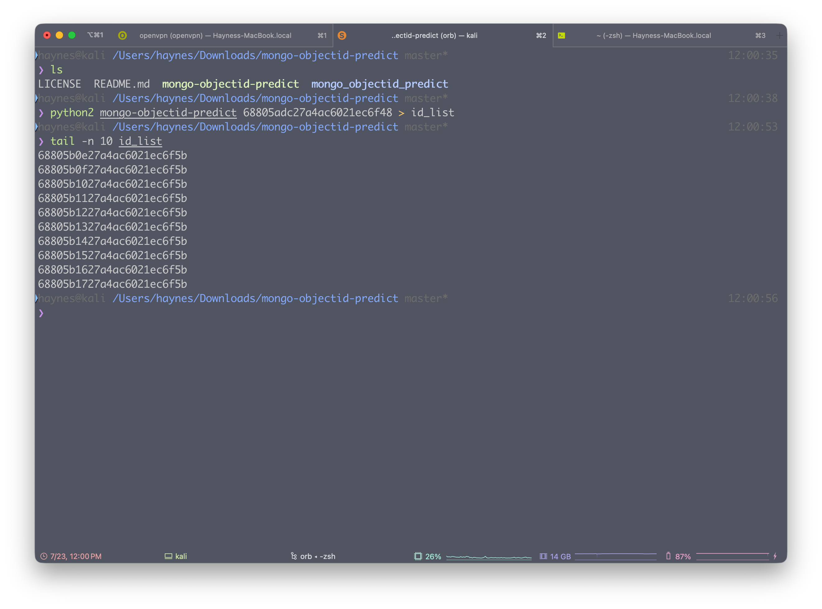 mongo-objectid-predict